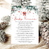 Invitation Noël Red Père Noël Baby shower bébé Trivia Jeu