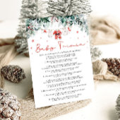 Invitation Noël Red Père Noël Baby shower bébé Trivia Jeu