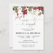 Invitation Noël Red Poinsettia (Devant)