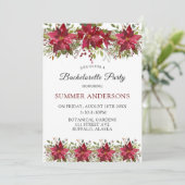 Invitation Noël Red Poinsettia Bachelortie Party (Debout devant)