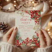 Invitation Noël Red Winter Berries