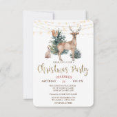 Invitation Noël Reinder, Fête de Noël de la forêt (Devant)