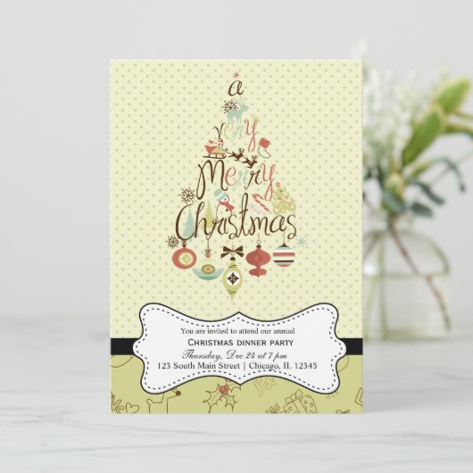 Invitation Noël rétro (Debout devant)