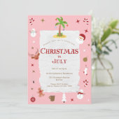 Invitation Noël rétro en Juillet Fête de Vacances Belée (Debout devant)