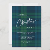 Invitation Noël rétro Tartan Plaid Fête (Devant)