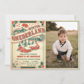 Invitation Noël Retro Vintage Rustique photo d'anniversaire (Devant)