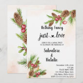 Invitation Noël Rien de fantaisie juste Amour Elopement (Devant / Derrière)