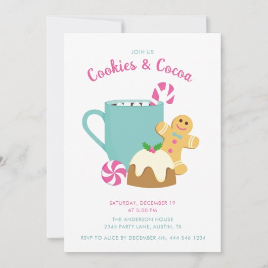 INVITATION NOËL ROSE CUITS ET CACAO (Devant)