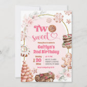 Invitation Noël rose deux doux hiver 2e anniversaire (Devant)
