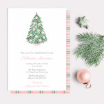 Invitation Noël rose et vert Chinoiserie Brunch nuptial<br><div class="desc">Un design d'invitation à la douche nuptiale de vacances dans les tons rose et vert avec un support de motif plaid coordonné. Le sapin et les billes de chinoiserie ont été peints à l'origine par moi dans des aquarelles avant d'être scannés sous forme numérique. J'ai configuré le modèle pour une...</div>