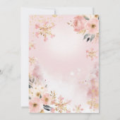 Invitation Noël rose Petit Flocon de neige Baby shower floral (Dos)
