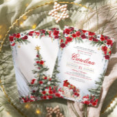 Invitation Noël Rose vacances Sleigh hiver Quinceanera