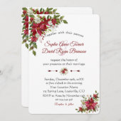 Invitation Noël Rouge blanc Mariage (Devant / Derrière)