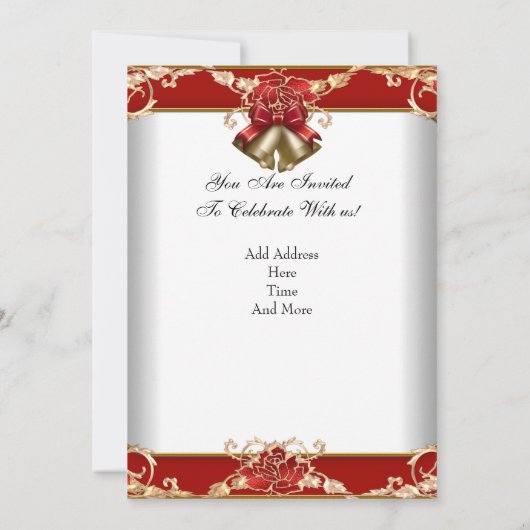 Invitation Noël Rouge Blanc Or (Dos)