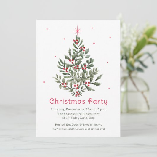 Invitation Noël Rouge et blanc (Debout devant)