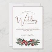 Invitation Noël Rouge et vert Mariage de fête d'hiver (Devant)