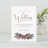 Invitation Noël Rouge et vert Mariage de fête d'hiver (Debout devant)