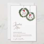 Invitation Noël Rouge et vert Mariage de fête d'hiver (Devant)