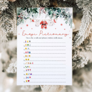 Invitation Noël Rouge Père Noël Baby Emoji jeu de photos
