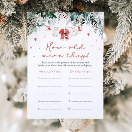Invitation Noël Rouge Père Noël Baby shower Quel Âge Avaient-