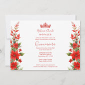 Invitation Noël Rouge Poinsettias Inspirations Chic Floral (Dos)