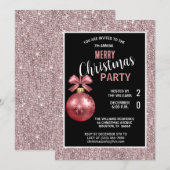 Invitation Noël rouge posh (Devant / Derrière)