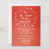 Invitation Noël rouge vif| Mariage d'hiver manuscrit (Devant)