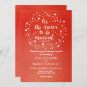 Invitation Noël rouge vif| Mariage d'hiver manuscrit (Devant / Derrière)