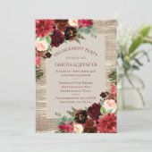 Invitation Noël Russe Bourgogne Gold Engagement Party (Debout devant)