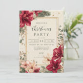 Invitation Noël Russe Rouge Amaryllis (Debout devant)