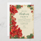 Invitation Noël Russe Rouge Amaryllis (Devant / Derrière)