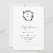 Invitation NOEL Rustic Christmas Pine Baby shower d'hiver (Devant)
