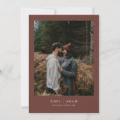 Invitation NOEL Rustic Christmas Pine Winter Photo Mariage (Dos)