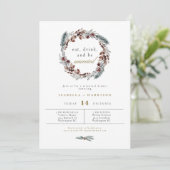 Invitation NOEL Rustic Winter Pine Dîner de répétition Mariag (Debout devant)