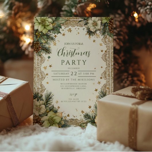 Invitation Noël Rustic Woodland Charme