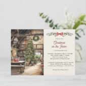 Invitation Noël rustique à la fête de ferme de vacances (Debout devant)