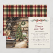 Invitation Noël rustique à la fête de ferme de vacances (Devant / Derrière)