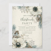 Invitation Noël rustique avec verdure enneigée (Devant)