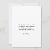 Invitation Noël rustique chic aquarelle rouge oiseau Joyeux (Dos)