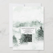 Invitation Noël Rustique en Bois d'Hiver Code QR Mariage (Dos)