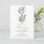 Invitation Noël Rustique Fête des Cerfs de Bois (Debout devant)