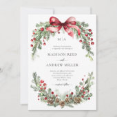 Invitation Noël Rustique Mariage de verdure (Devant)