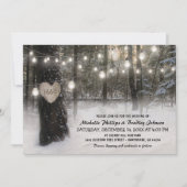 Invitation Noël rustique Mariage hivernal en forêt (Devant)