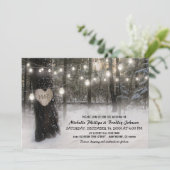 Invitation Noël rustique Mariage hivernal en forêt (Debout devant)