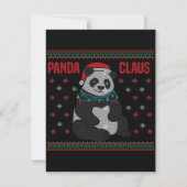 Invitation Noël Santa Claus Pand| Lovely Panda Design (Devant)
