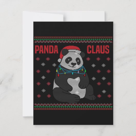 Invitation Noël Santa Claus Pand| Lovely Panda Design (Devant)