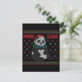 Invitation Noël Santa Claus Pand| Lovely Panda Design (Debout devant)