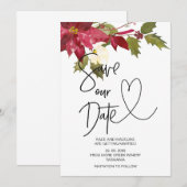 Invitation Noël Sauvegarder Notre Date Mariage D'hiver (Devant / Derrière)