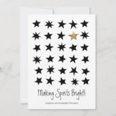 Invitation Noël scandinave Black Gold Star Photo (Devant)