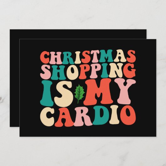 Invitation Noël Shopping C'Est Mon Cardio Holiday (Devant / Derrière)